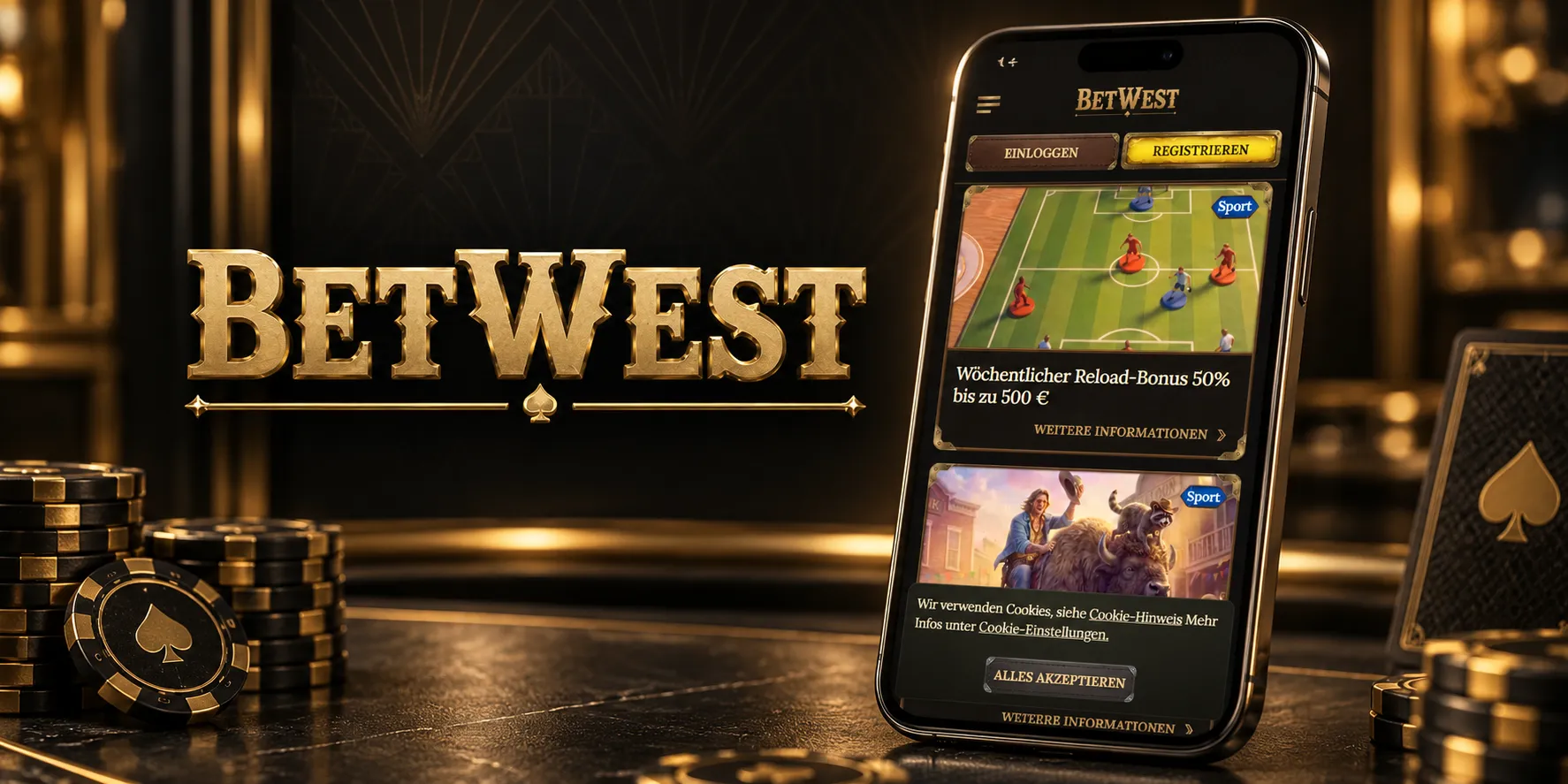 Capture d'écran de l'app BetWest Casino